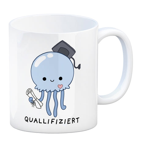 Jelly & Friends Qualle Kaffeebecher mit Spruch Quallifiziert