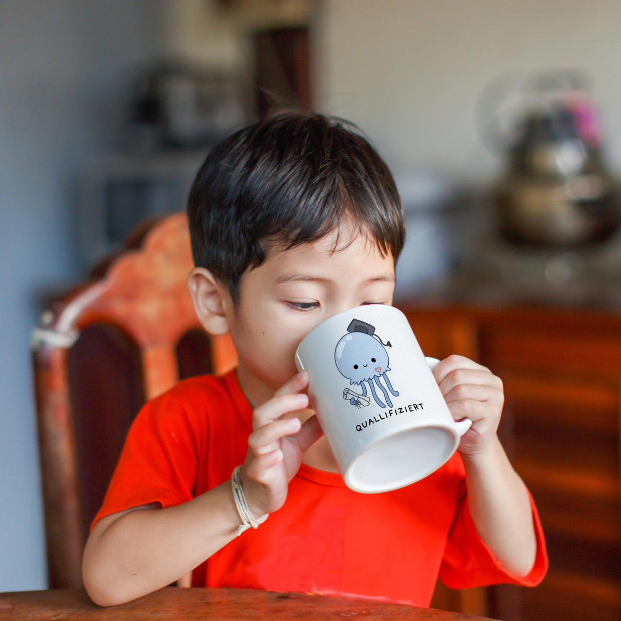 Jelly & Friends Qualle Kaffeebecher mit Spruch Quallifiziert