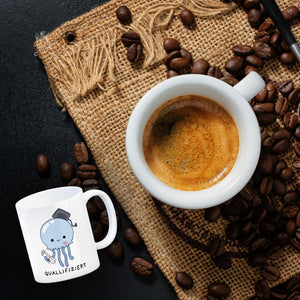 Jelly & Friends Qualle Kaffeebecher mit Spruch Quallifiziert