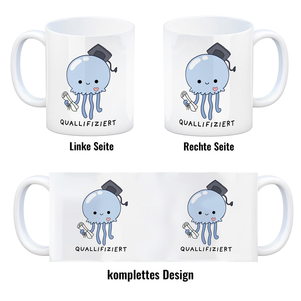Jelly & Friends Qualle Kaffeebecher mit Spruch Quallifiziert
