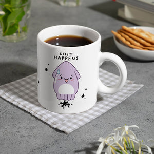 Jelly & Friends Tintenfisch Kaffeebecher mit Spruch Shit happens