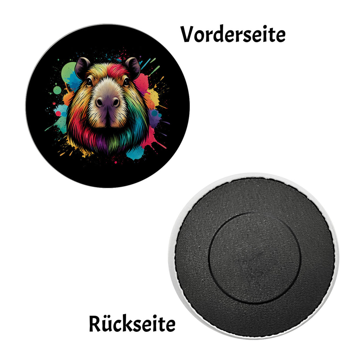 Capybara Aquarell Magnet rund