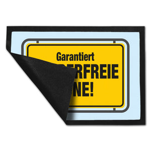 Garantiert genderfreie Zone Fußmatte in 35x50 cm in Straßenschildoptik
