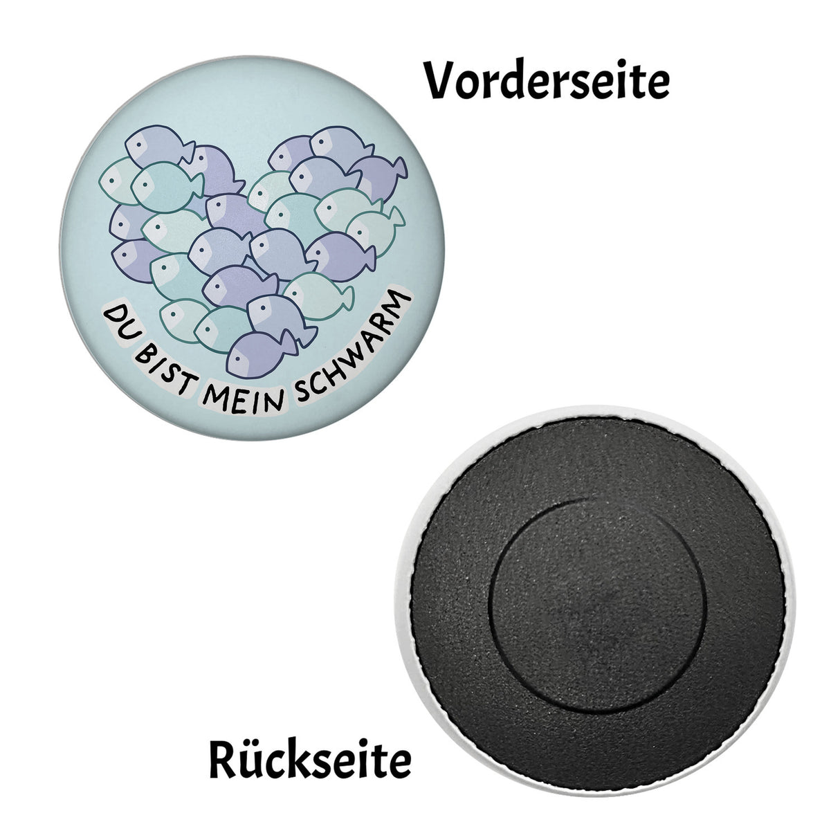 Jelly & Friends Fisch-Herz Magnet rund mit Spruch Du bist mein Schwarm