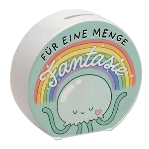 Jelly & Friends Qualle Spardose mit Spruch Für eine Menge Fantasie