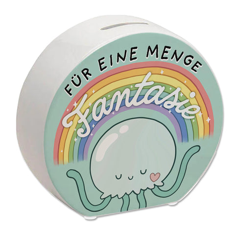 Jelly & Friends Qualle Spardose mit Spruch Für eine Menge Fantasie