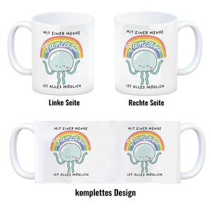 Jelly & Friends Qualle Kaffeebecher mit Spruch Mit Fantasie ist alles möglich