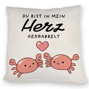 Jelly & Friends Krabben Kissen mit Spruch Du bist in mein Herz gekrabbelt