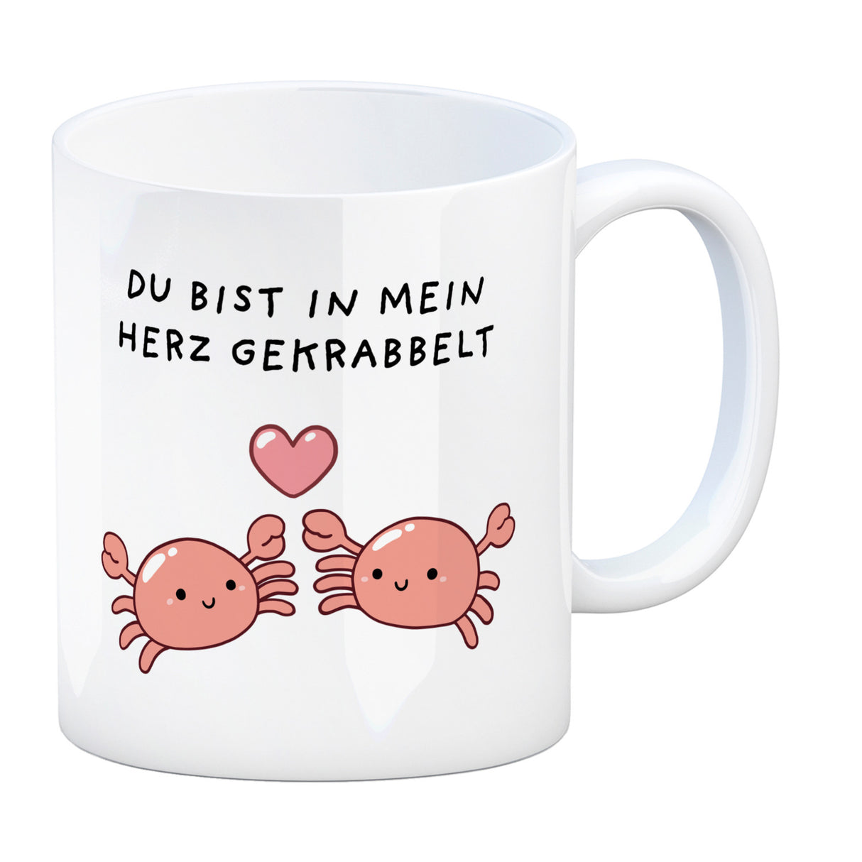 Jelly & Friends Krabben Kaffeebecher mit Spruch Du bist in mein Herz gekrabbelt