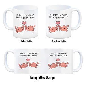 Jelly & Friends Krabben Kaffeebecher mit Spruch Du bist in mein Herz gekrabbelt