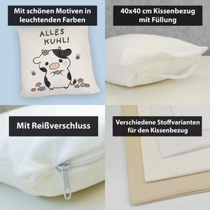 Kuh Kissen mit Spruch Alles Kuhl