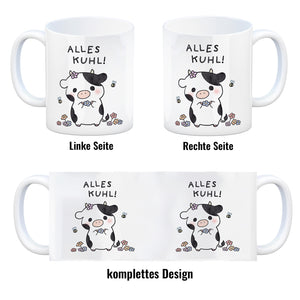 Kuh Kaffeebecher mit Spruch Alles Kuhl