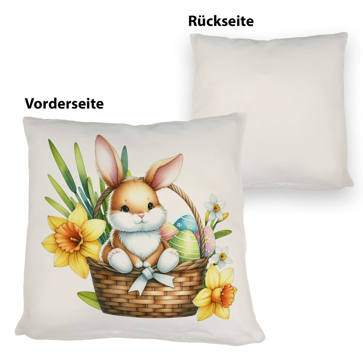 Osterhase im Osterkorb Kissen