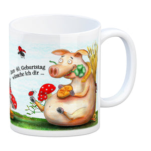 Viel Glück zum 40. Geburtstag Kaffeebecher