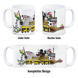 Wimmelgrafik Stuttgart Kaffeebecher