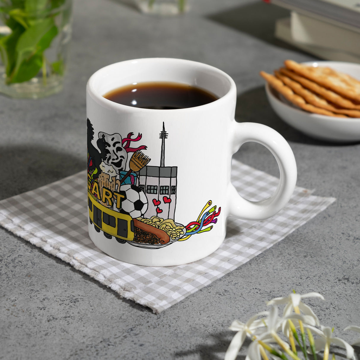 Wimmelgrafik Stuttgart Kaffeebecher
