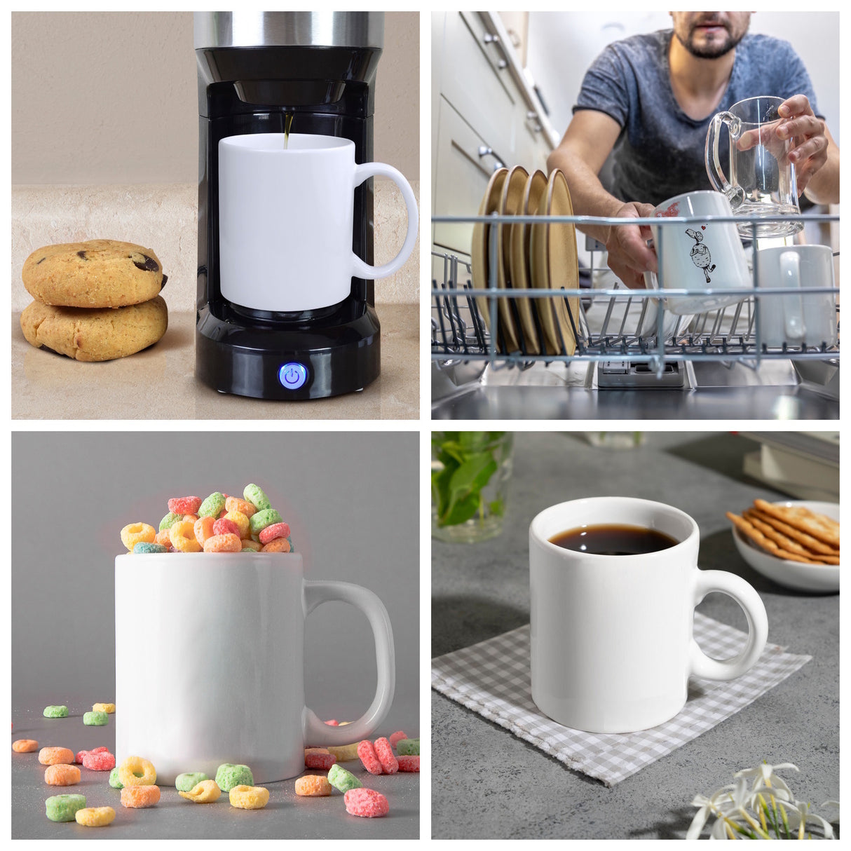 Kaffeebecher mit Putz-Schaf und Lippenstift Motiv
