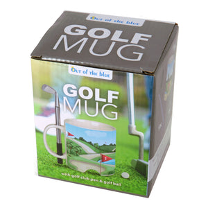 Golf Kaffeebecher mit Ball und Schläger-Stift