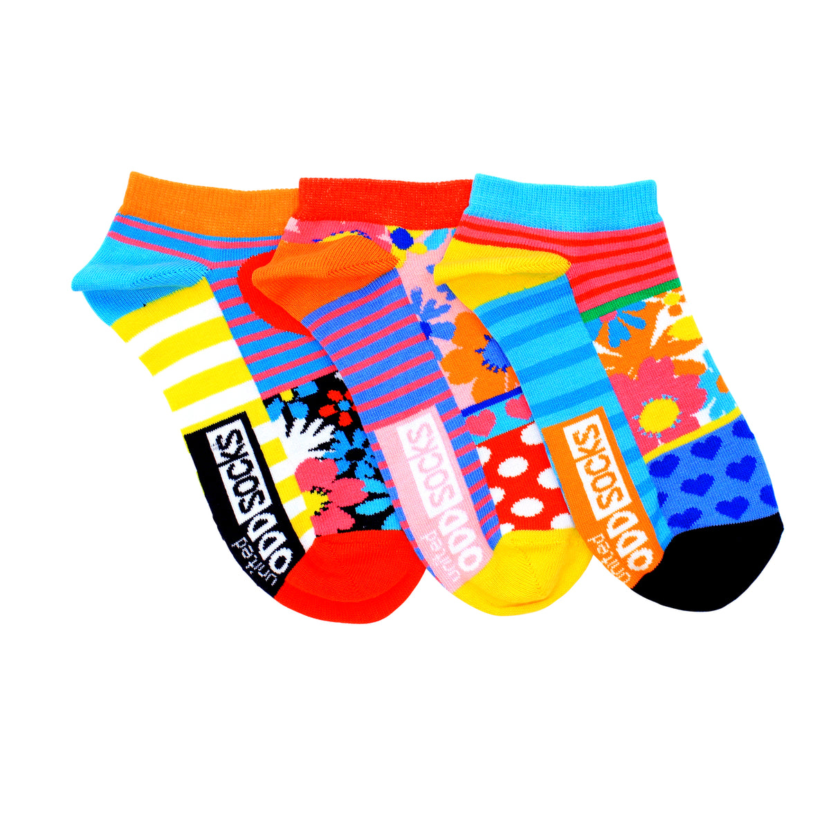 Blumen Füsslinge Oddsocks Socken in 37-42 im 3er Set