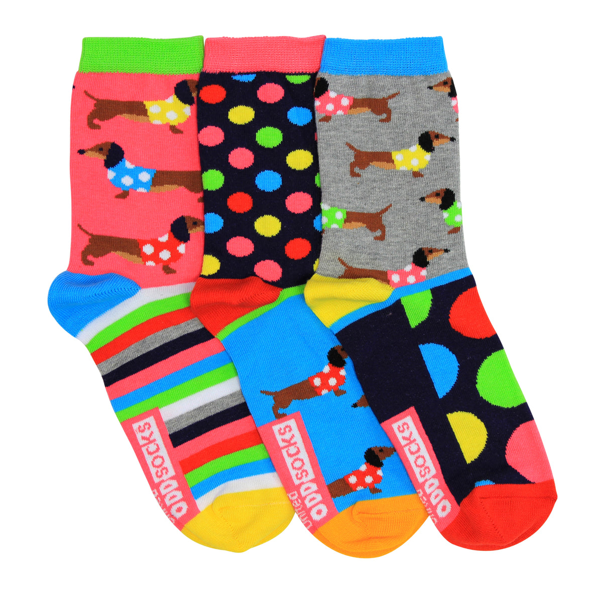 Dackel Oddsocks Socken in 37-42 im 3er Set
