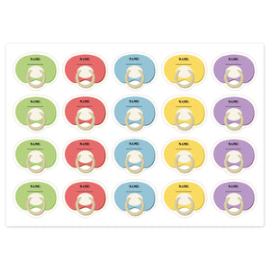 Wo ist mein Schnuller? Babyparty Spiel mit 20 Aufklebern