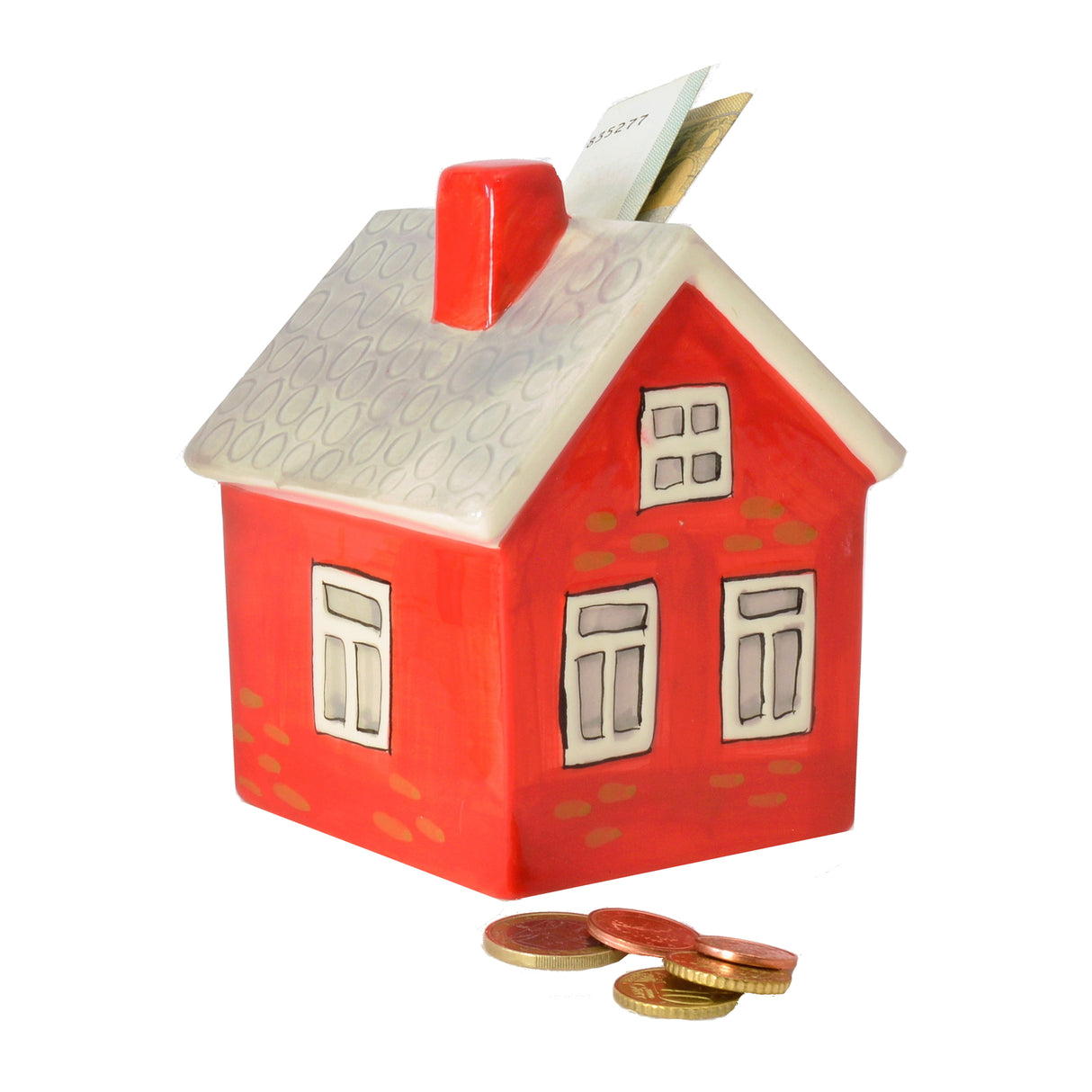 Haus Spardose in rot
