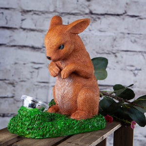 Zombie Hase Gartenfigur mit Solarlampe