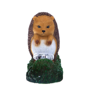 Zombie Igel Gartenfigur mit Solarlampe