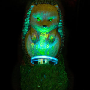 Zombie Igel Gartenfigur mit Solarlampe