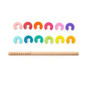 Farben Glasmarkierer mit Holzstab im 12er Set