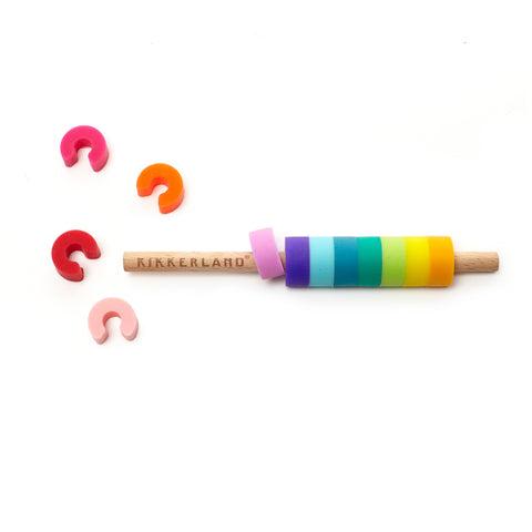 Farben Glasmarkierer mit Holzstab im 12er Set