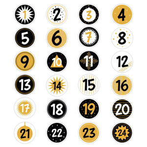 DIY Adventskalender mit 24 Aufklebern und Wäscheklammern