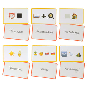 Reisen Emoticon Quiz Gesellschaftsspiel mit 56 verschiedenen Karten