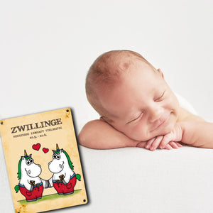 Honeycorns Sternzeichen Zwillinge Metallschild