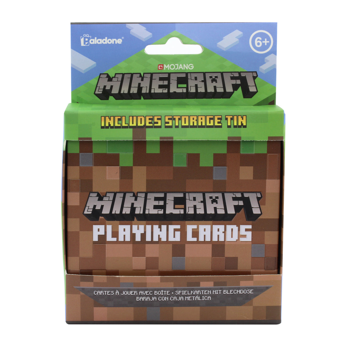 Minecraft Gras Block Spielkarten in schöner Blechdose