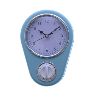 Retro Wanduhr mit Eieruhr für die Küche
