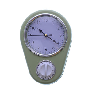 Retro Wanduhr mit Eieruhr für die Küche