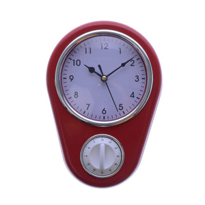 Retro Wanduhr mit Eieruhr für die Küche