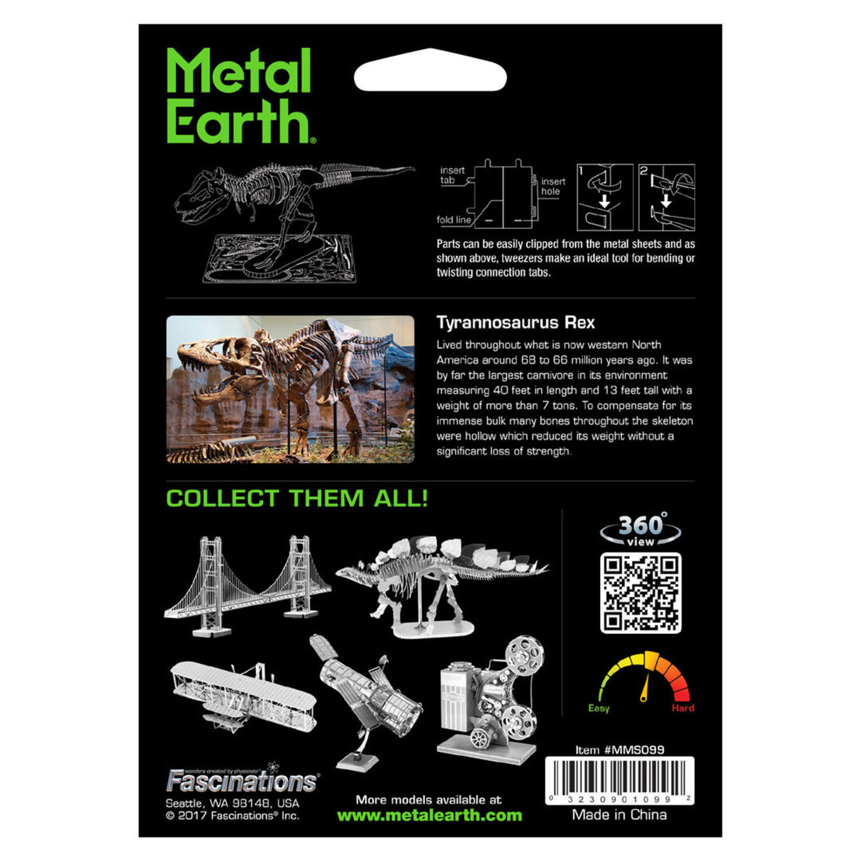 Tyrannosaurus Rex 3D Modellbausatz aus Metall