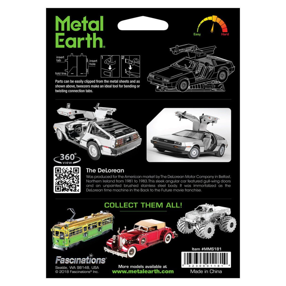 DeLorean 3D Modellbausatz aus Metall