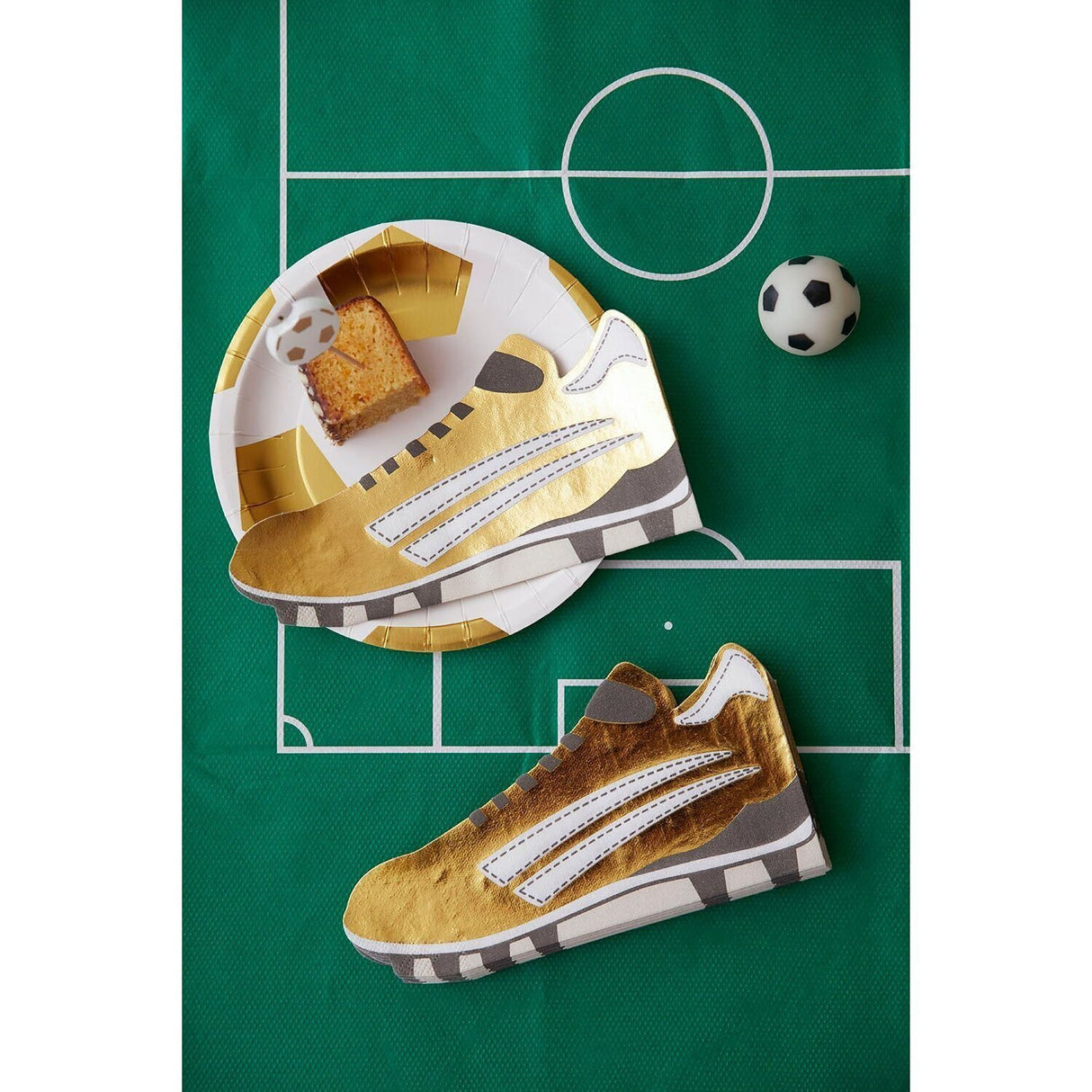 Goldener Fußballschuh Servietten im 8er Set