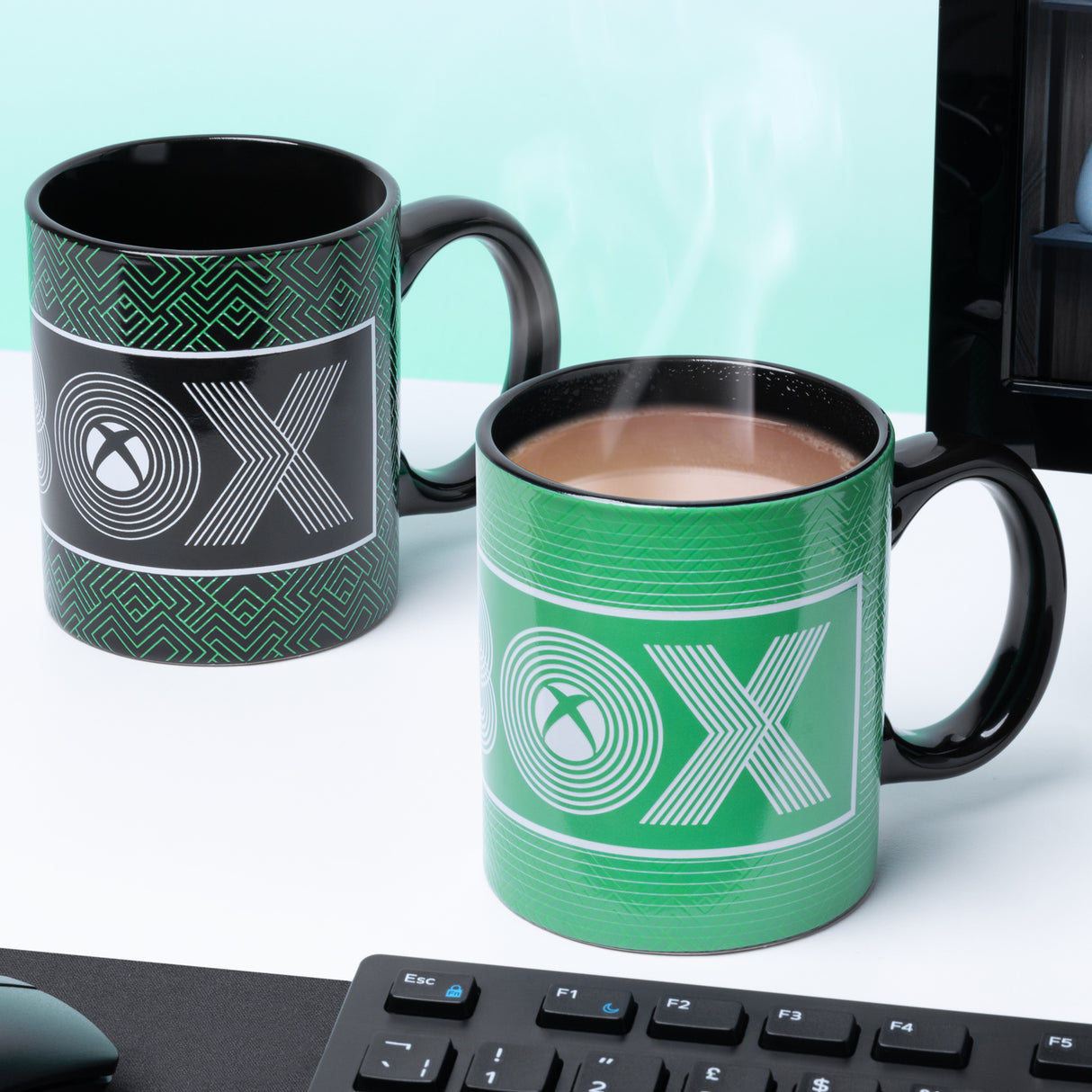 Xbox Schriftzug Kaffeebecher mit Wärmeeffekt