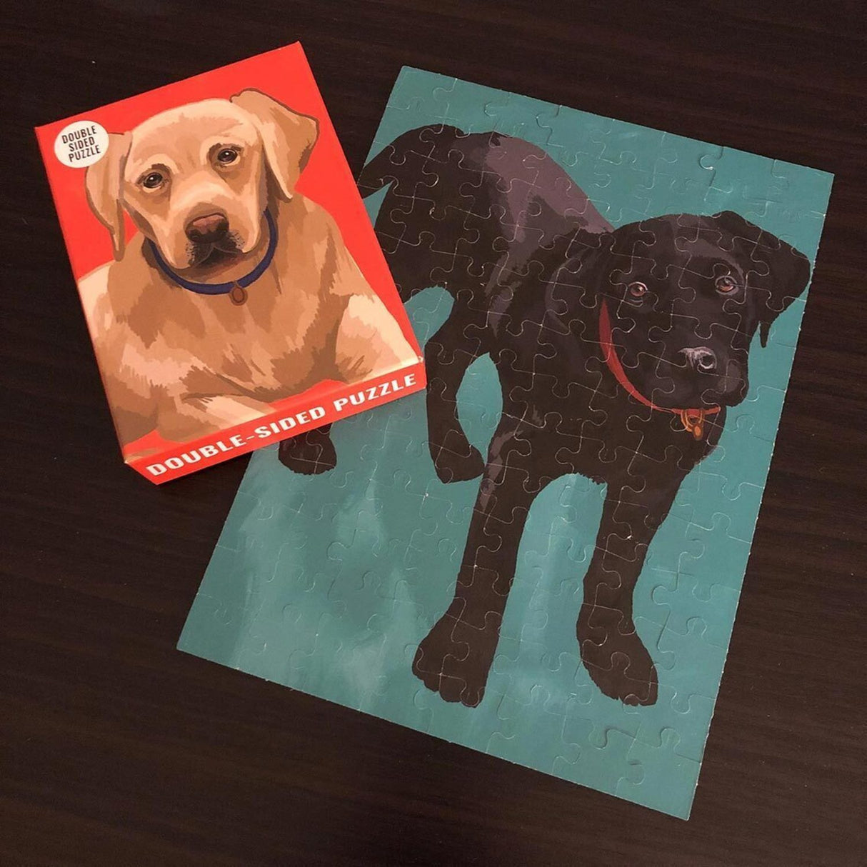 Labrador Hunde Puzzle mit zwei Seiten und 100 Teilen
