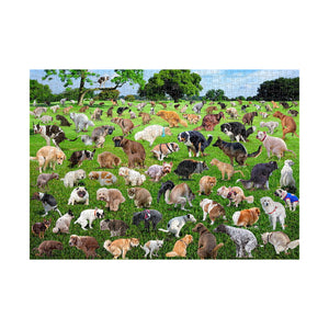 101 Hunde beim Kacken Puzzle mit 1000 Teilen
