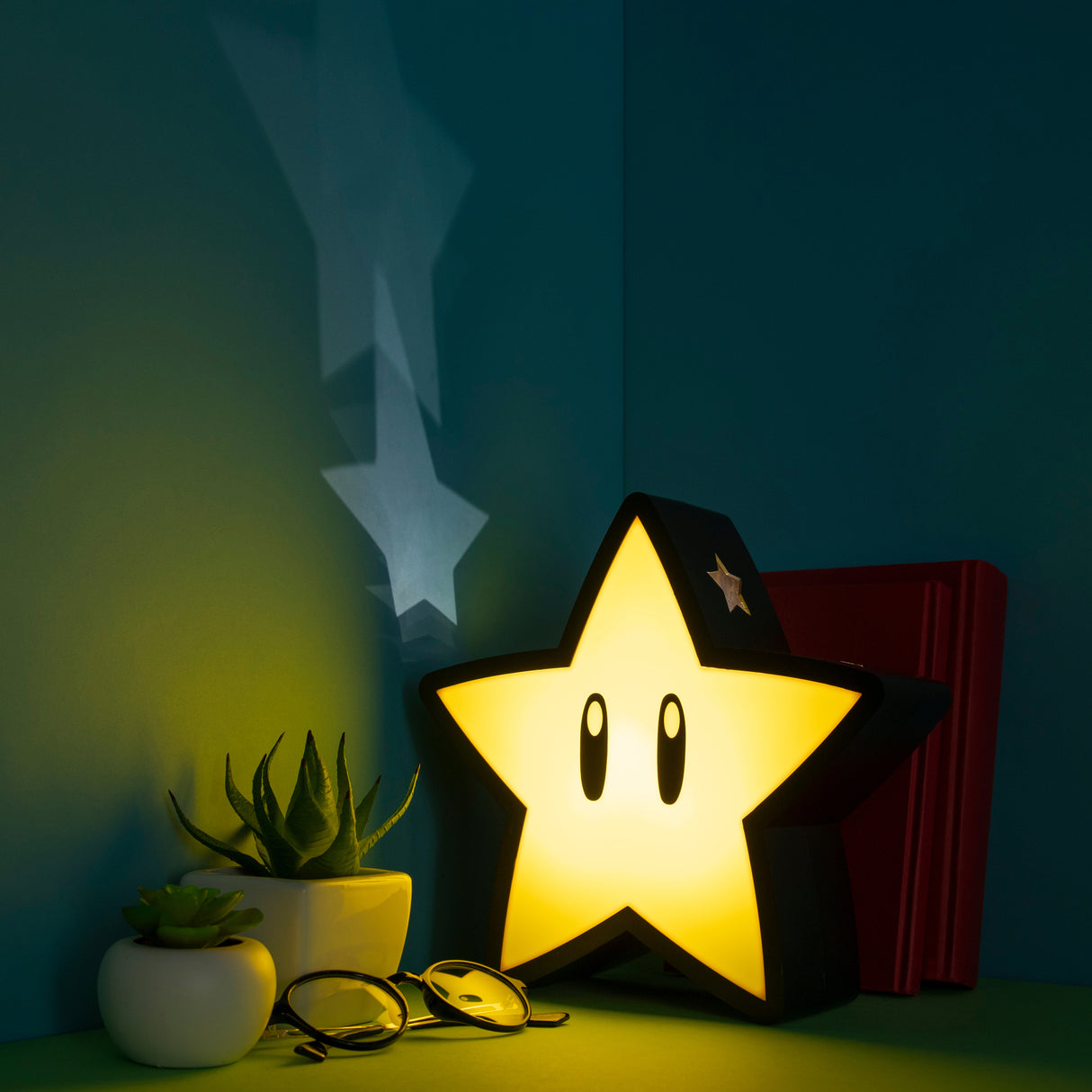 Super Mario XL Super Stern Dekolampe mit Stern Projektor
